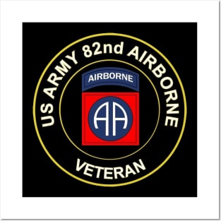 Proud U.S Army 82nd Airborne Division Veteran Parachutist Wings Circle Posters and Art
